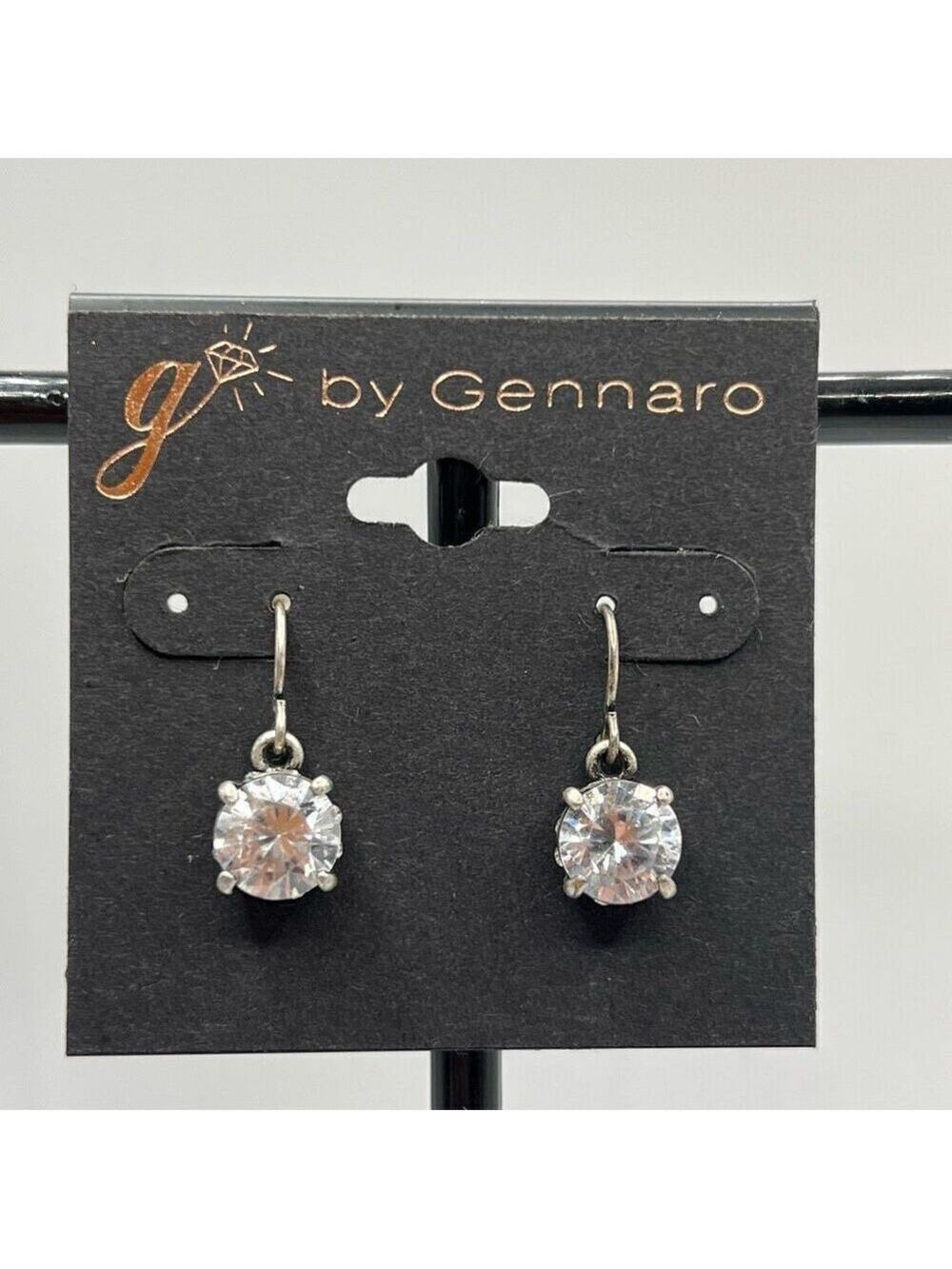 G by Gennaro Earrings Silver Solitaire Dangle